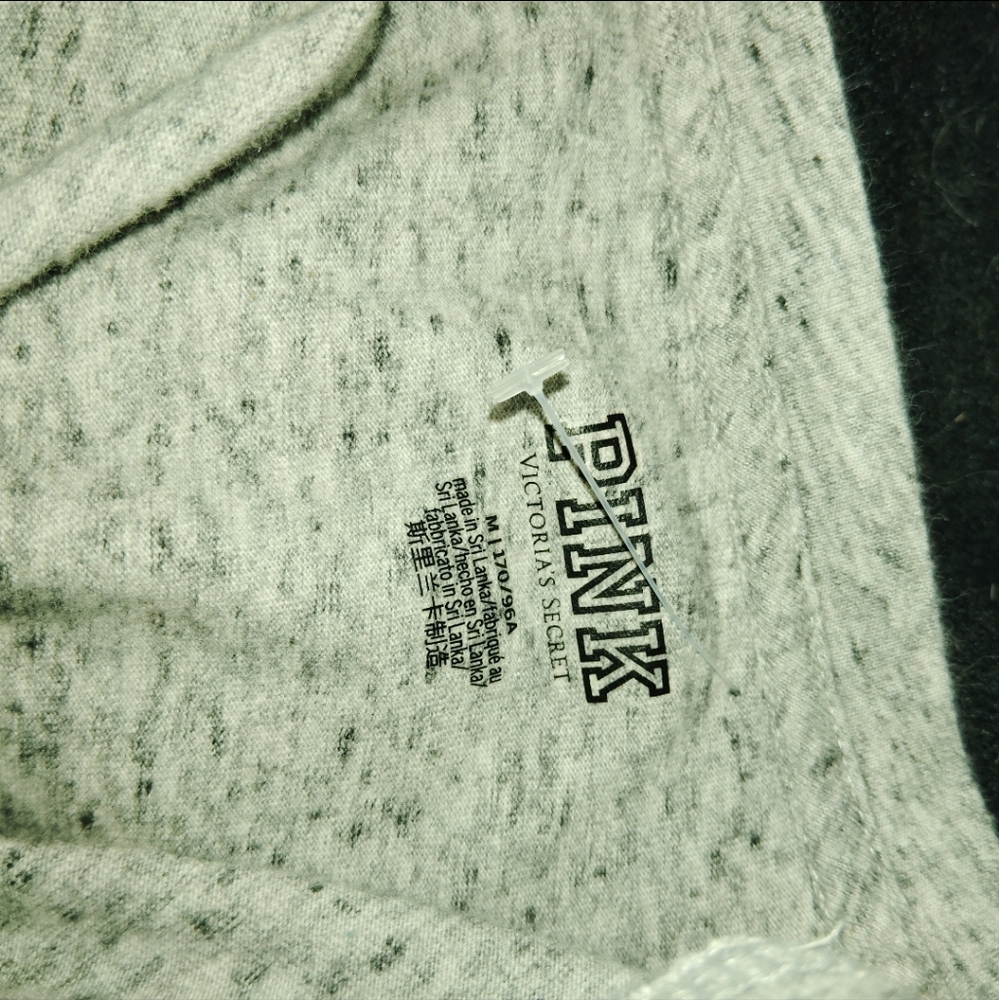 Victoria Secret PINK Grey Logo Long Sleeve Campus Tee - Medium - Picture 6 of 6